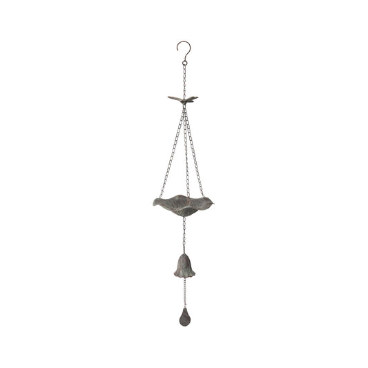 Hanging Lilypad Birdfeeder w Dragonfly & Bell 84cm