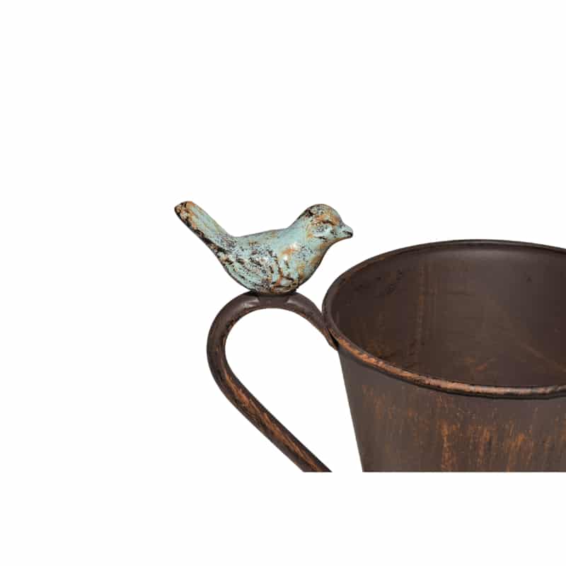 Watering Can Shape Potplanter w Blue Flower 28cm