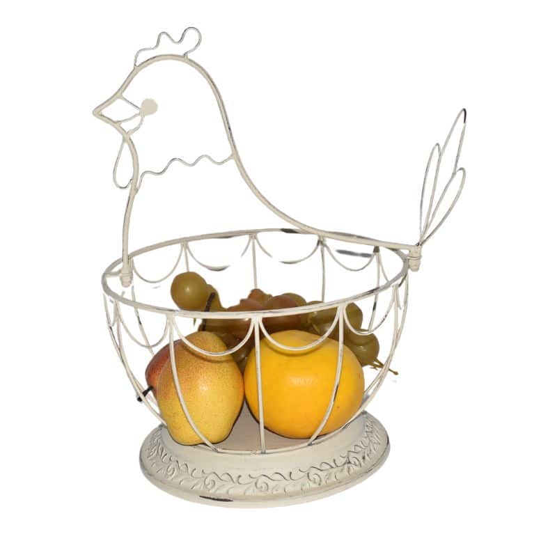 Chicken Shape Footed Bowl / Basket 30cm
