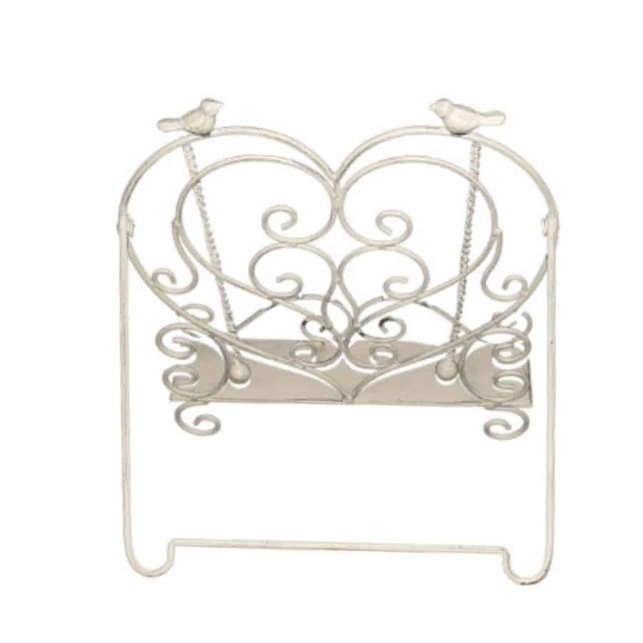 Heart Shape Recipe / Book Stand w Birds 35cm