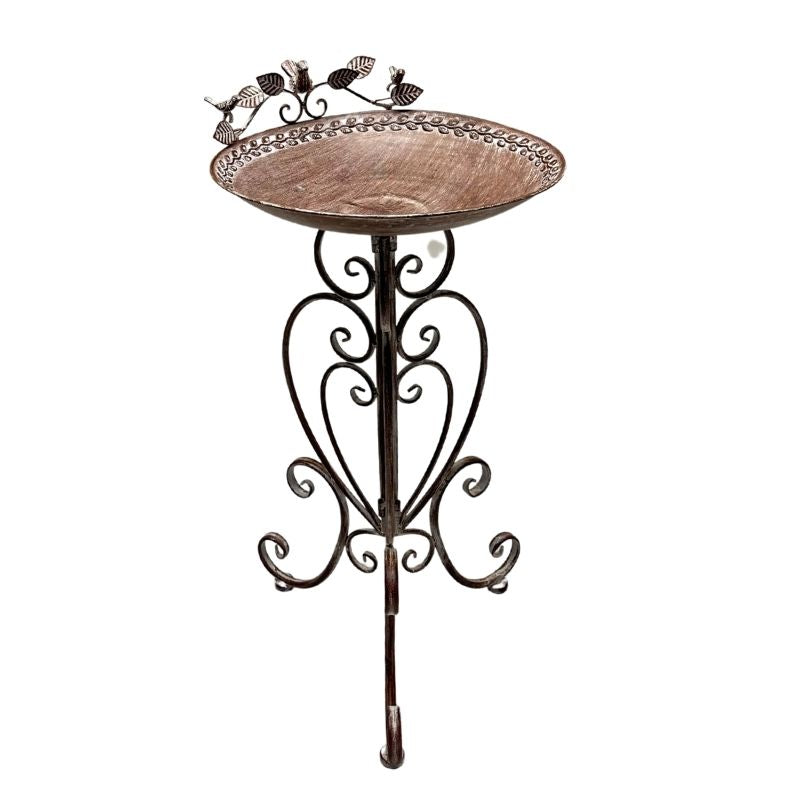 Leafy Birdbath / Bird Feeder w Embellished Legs 80cm