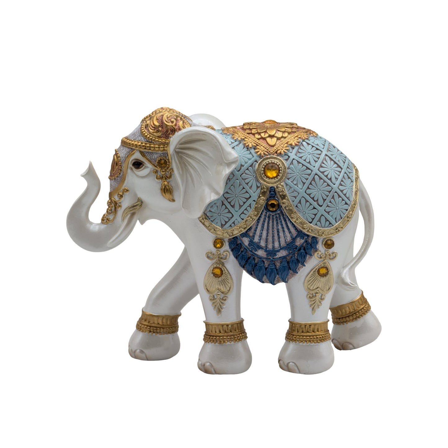 Lucky Blue White Elephant 21cm