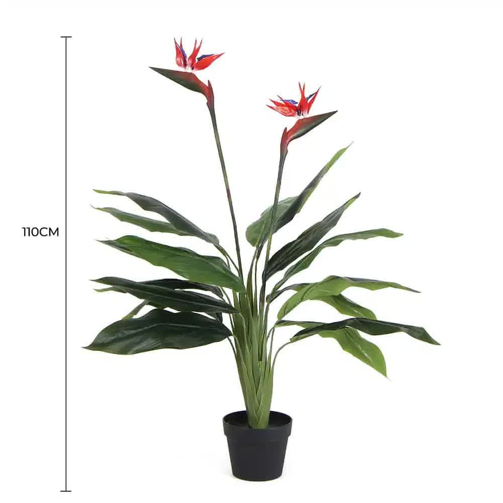 Artificial Bird of Paradise Plant 110cm (Red Flowers)
