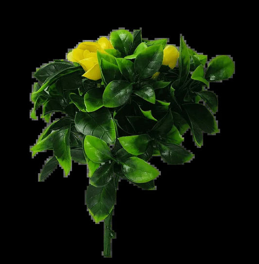 Flowering Yellow Rose Stem UV Resistant 30cm