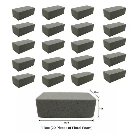 20 Pieces of Dry Floral Foam Bricks 23cm x 11cm x 8cm (Artificial Plant Foam Blocks - formaldehyde FREE)