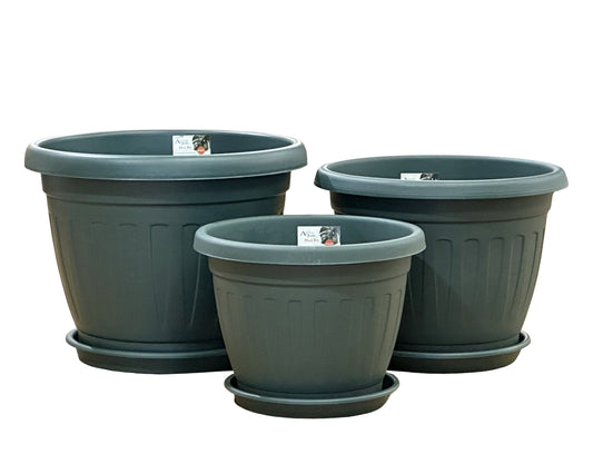 bulk 15 Garden Plastic Pot & Saucer Small Size 28x22cm