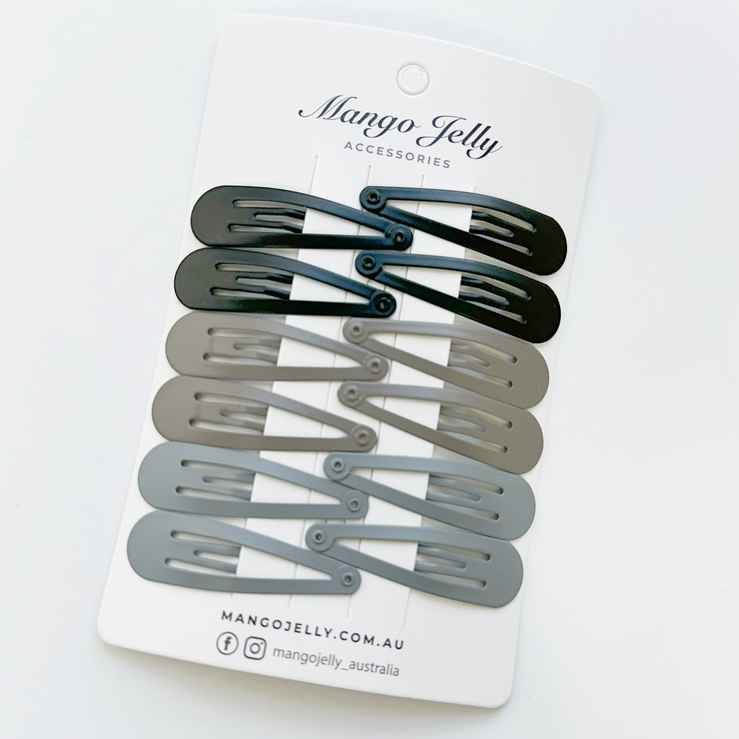 Essential Snap Hair clips - Black - 6 Pieces