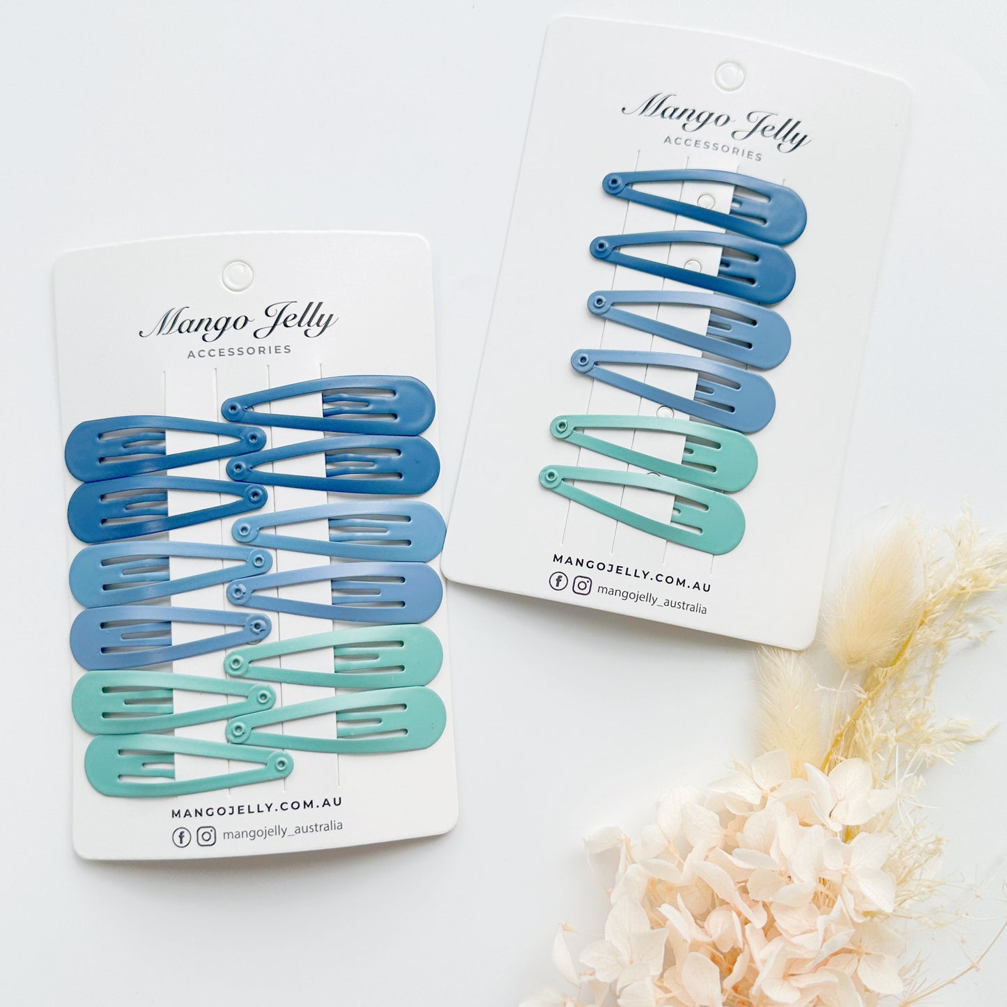 Essential Snap Hair clips - Blue - 12 Pieces