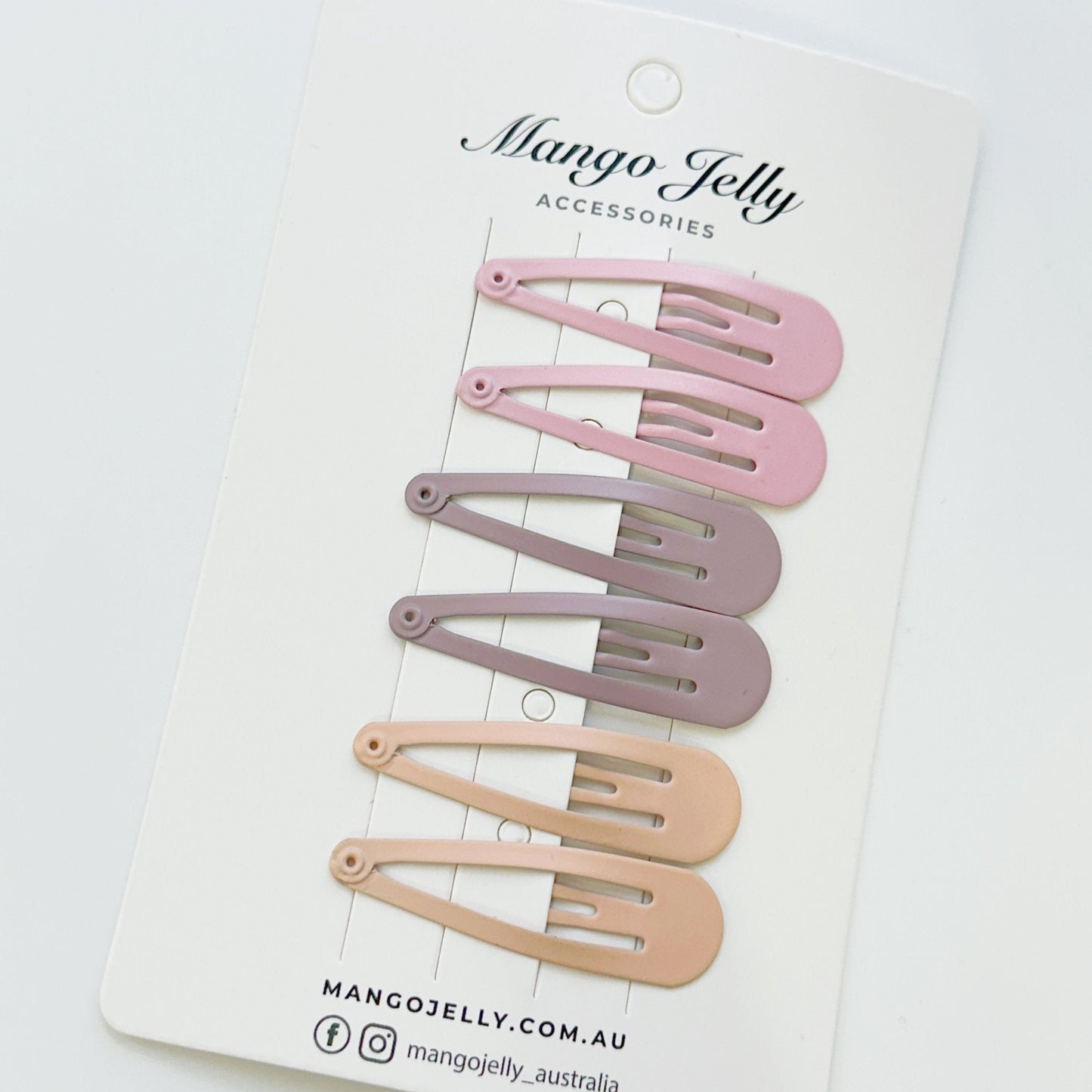 Essential Snap Hair clips - Dusty Pink - 12 Pieces