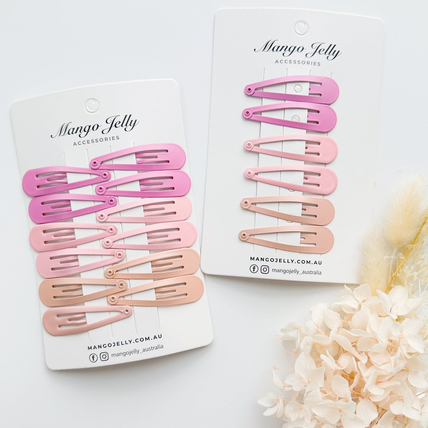 Essential Snap Hair clips - Pink - 12 Pieces