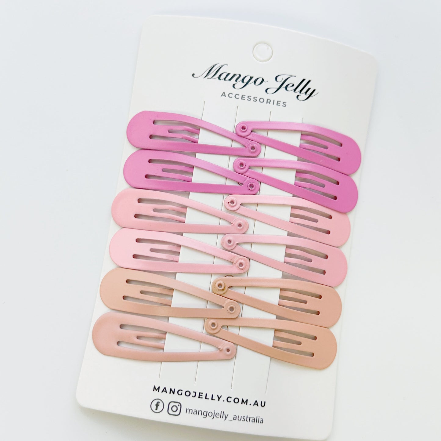 Essential Snap Hair clips - Pink - 6 Pieces