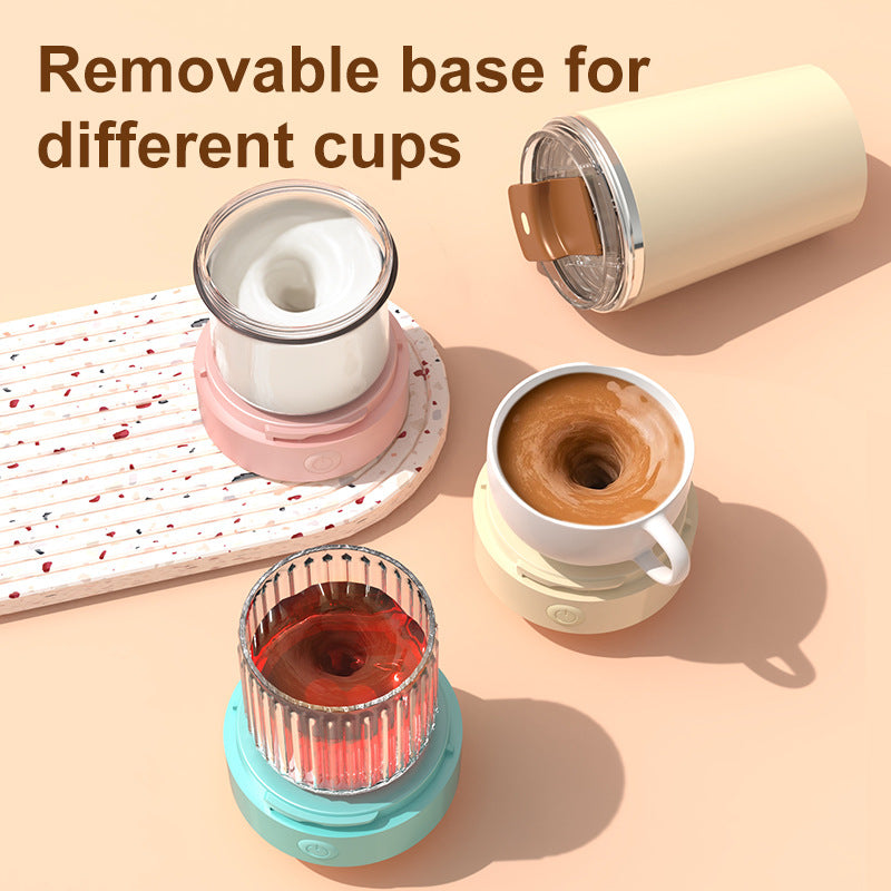 Light Blue 316 Stainless Steel Rechargeable Electric Self-Stirring Mug - 400ml Automatic Mixing Cup with Magnetic Rotor