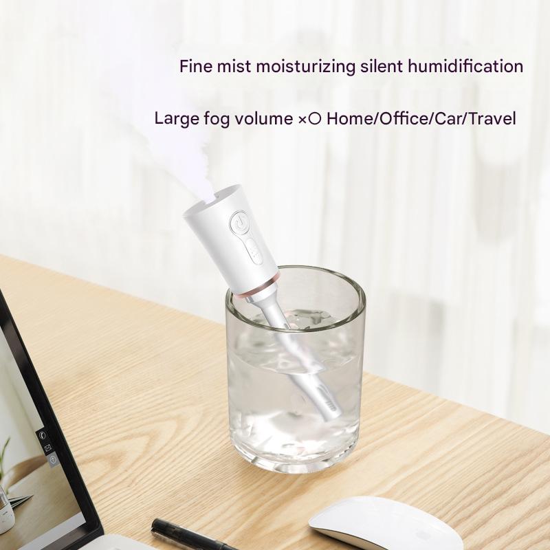 White 2 in 1 Cool Mist Humidifier and Facial Moisturizer - USB Rechargeable Portable Nano Sprayer
