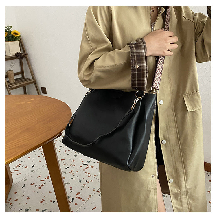 Brown Chic 2-Piece Tote Bag Set - Large Capacity Commuter Handbag with Wide Strap Crossbody Purse