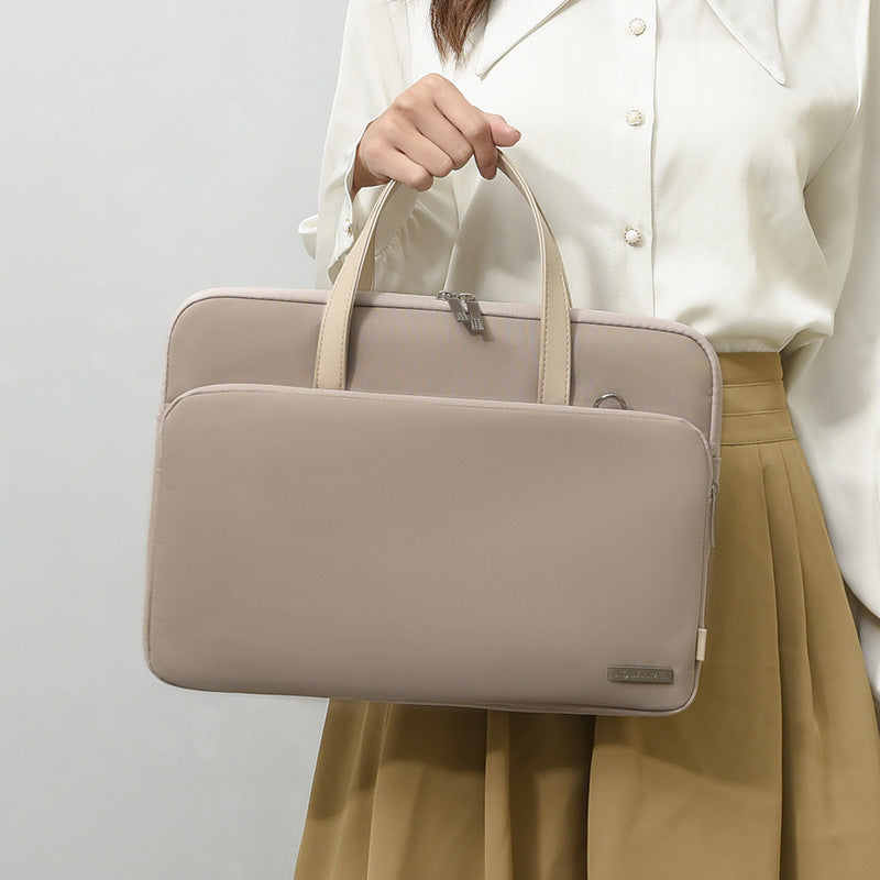 Cream card Chic Padded Laptop Bag for 15.6-Inch Notebooks - Versatile Shoulder Briefcase with Trolley Strap