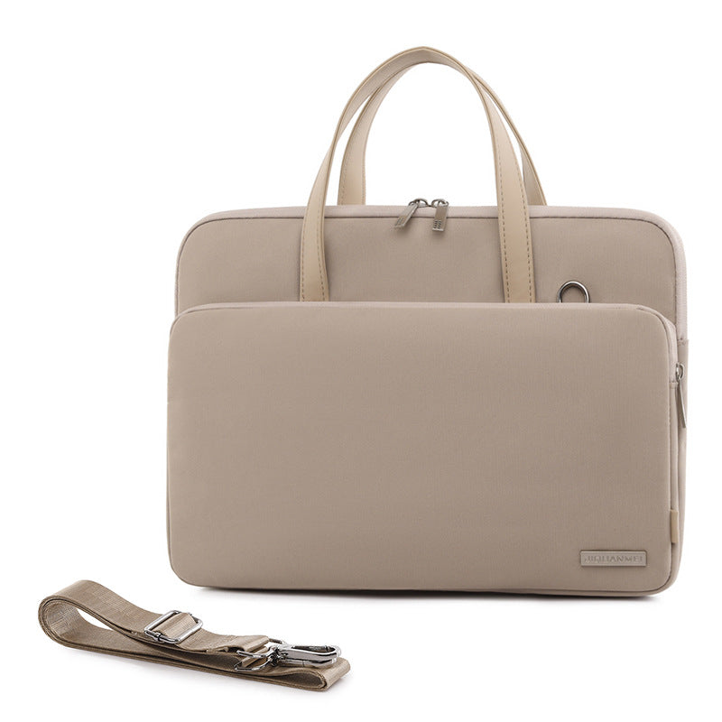 Cream card Chic Padded Laptop Bag for 15.6-Inch Notebooks - Versatile Shoulder Briefcase with Trolley Strap