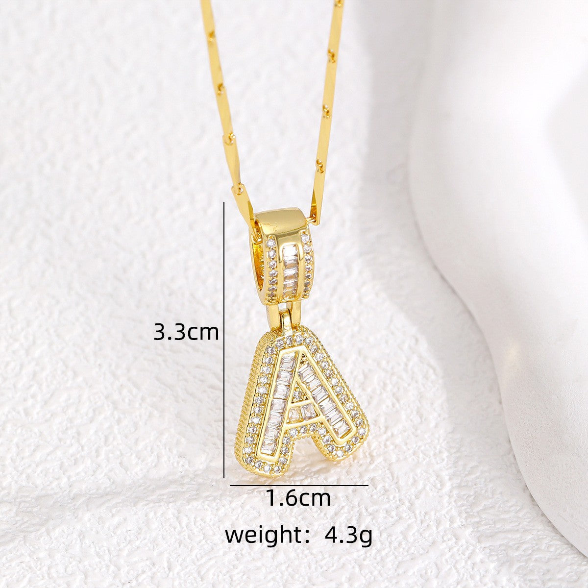 Sparkling Cubic Zirconia Initial Letter Necklace Set - Gold Plated Two-Piece Design(D)