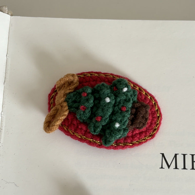 Christmas Collection Hair Clips - Set of 5 Random Main Image Styles, Festive Knitted Tree & Bow BB Clips, Bangs Clips & Hair Accessories