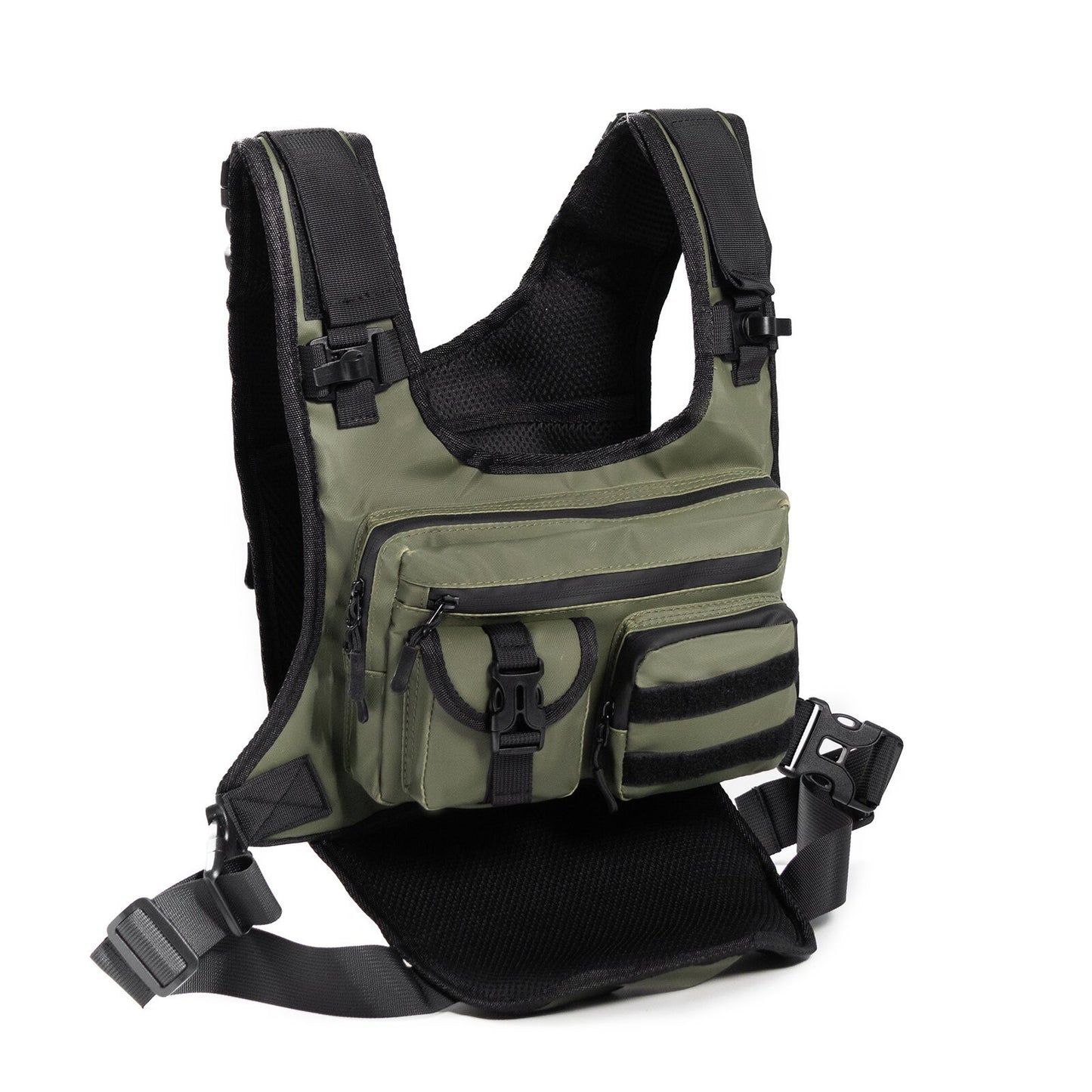 Green Outdoor Tactical Chest Bag - CS Running Hydration Sports Chest Pack for Men (0.572kg, 30x30x6 cm)
