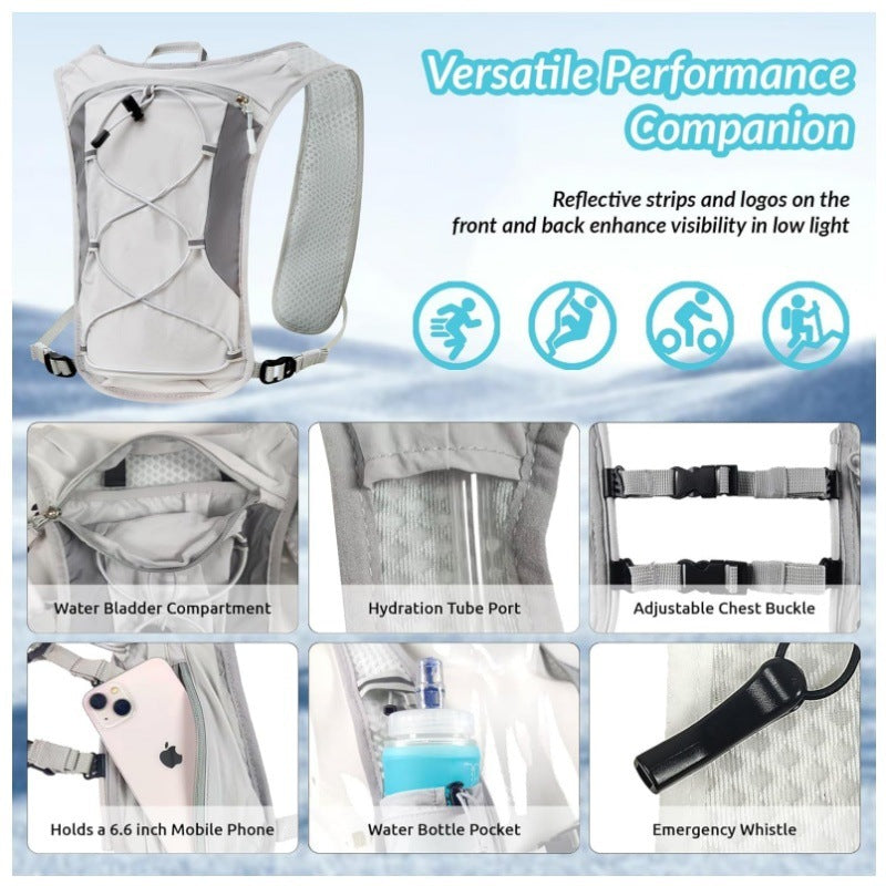 Black Lightweight Hydration Backpack with 1.5L Water Bladder Compact Cycling Running Pack for Hiking and Outdoor Sports Ideal for Australian Adventures