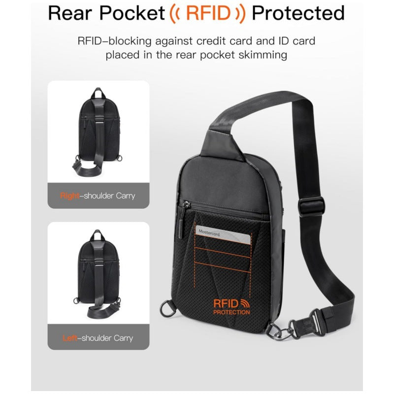 Grey Modern Urban Sling Bag Crossbody Chest Pack with Quick Adjustable Strap Compact Daypack for Travel and Daily Commute