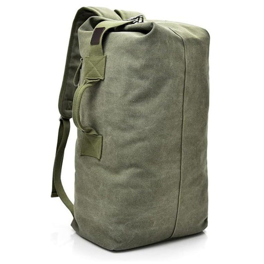 Green Vintage Canvas Backpack Large Capacity Rucksack for Travel and Hiking Rugged Retro Daypack for Men and Students Ideal for Australian Outdoors