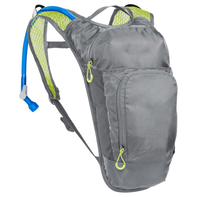 Grey Compact Hydration Backpack Lightweight Cycling Daypack for MTB and Running Breathable Mesh Shoulder Straps Outdoor Sports Bag