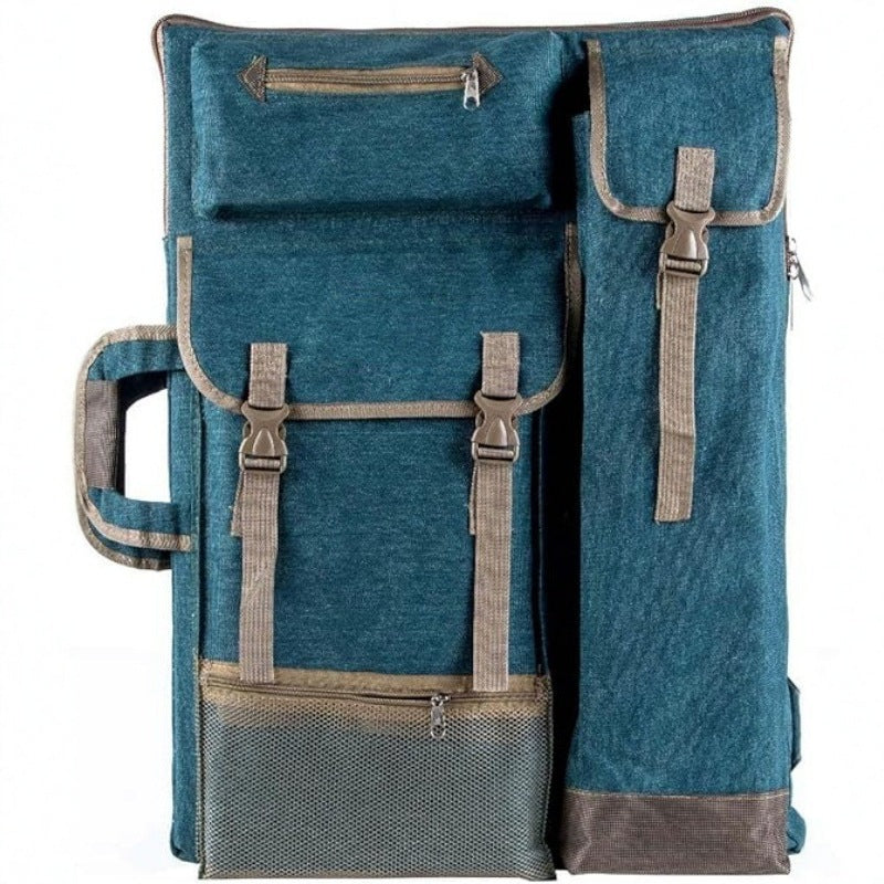 Canvas Art Portfolio Backpack Large Capacity Artist Drawing Board Bag with Multi Pockets for Sketching and Painting Supplies Fits 4K A2 Size