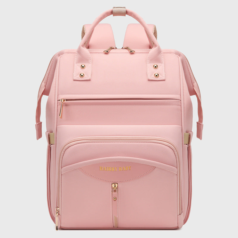 Multifunctional Diaper Bag Backpack(Pink) - Large Capacity & Organized Storage for Baby Essentials
