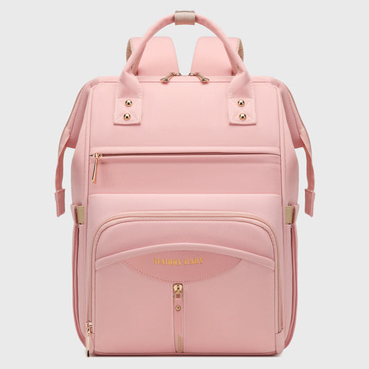 Multifunctional Diaper Bag Backpack(Pink) - Large Capacity & Organized Storage for Baby Essentials