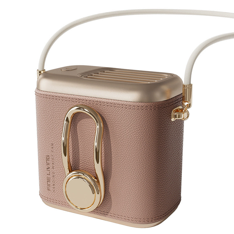 Brown Portable Fan for Outdoor, Waist Clip, and Desktop Cooling