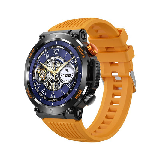 HT17 Orange Outdoor Rugged Sports Smartwatch with Bluetooth Calling - 7-Day Battery, IP68 Waterproof, Multi-Health Monitor & Fitness Tracking