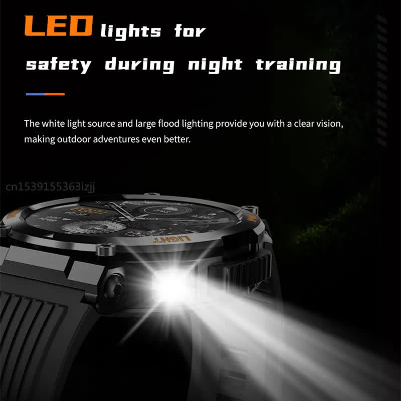 HT17 Green Outdoor Rugged Sports Smartwatch with Bluetooth Calling - 7-Day Battery, IP68 Waterproof, Multi-Health Monitor & Fitness Tracking