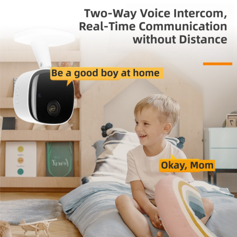 Wireless WiFi Security Camera(5.4x5.4x9CM) - 1080P HD Infrared Night Vision Indoor/Outdoor Surveillance, Phone Remote View,  and Two-Way Audio & AI Human Detection Alarm