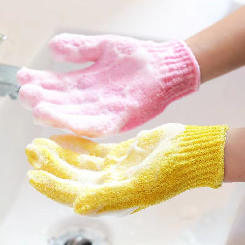 5-Pack Exfoliating Bath Mitts Set - Double-Sided & Gentle Scrubbing Gloves for Deep Skin Cleansing, Elastic Nylon Wristband