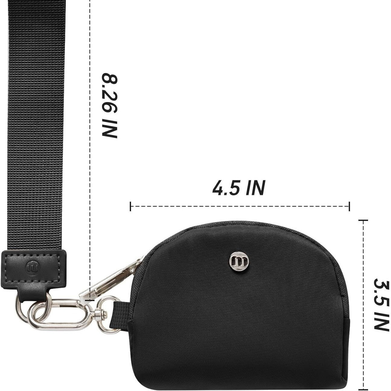 Black Women's Ultralight Fashion Nylon Wristlet Pouch Set - Portable Mini Coin Purse & Key Holder Wallet