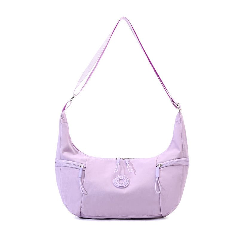 Purple Stylish & Lightweight Nylon Crossbody Bag for Women - Large Capacity Shoulder Hobo Bag with Water-Resistant Finish, Perfect for Travel & Daily Use