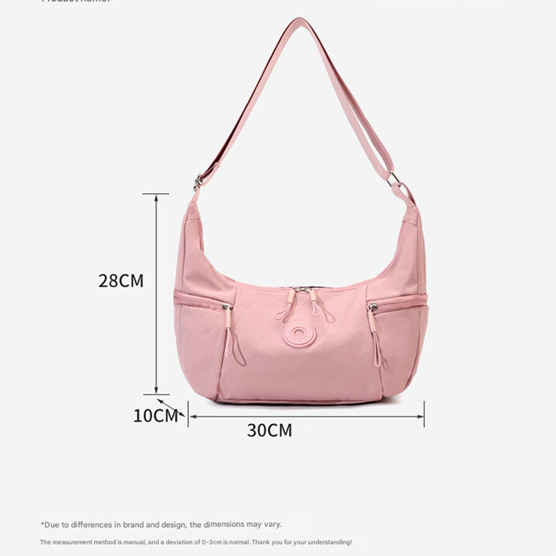 Grapefruit color Stylish & Lightweight Nylon Crossbody Bag for Women - Large Capacity Shoulder Hobo Bag with Water-Resistant Finish, Perfect for Travel & Daily Use