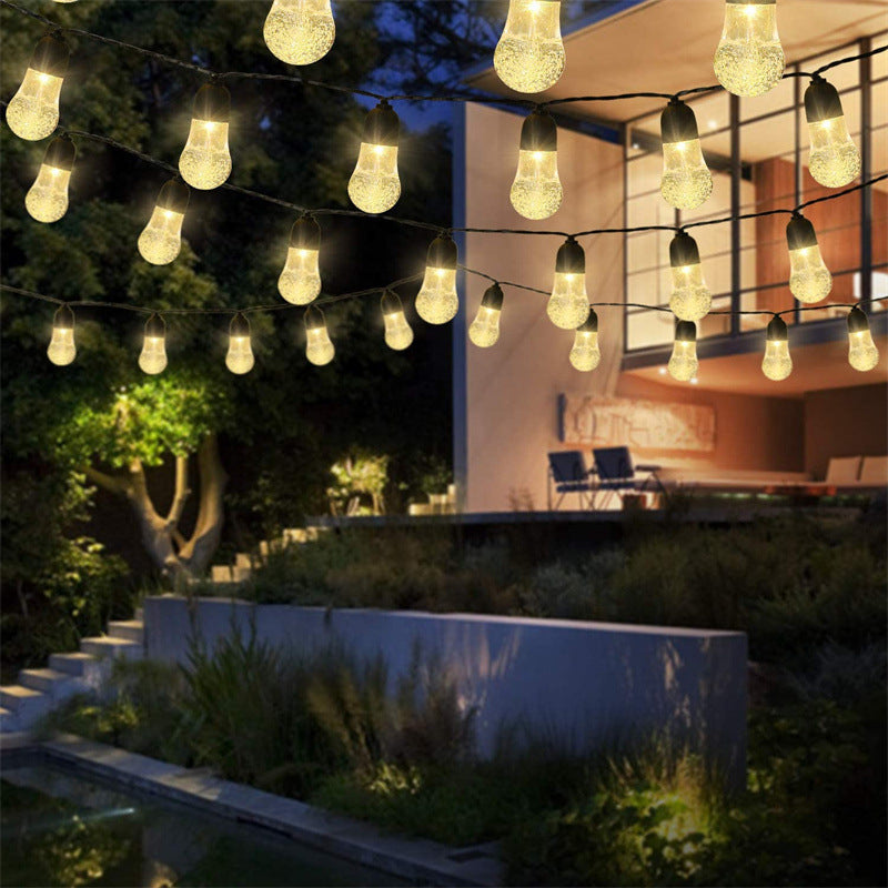 Colour Solar Powered Crystal Bubble String Lights - Waterproof Outdoor Decorative Lights