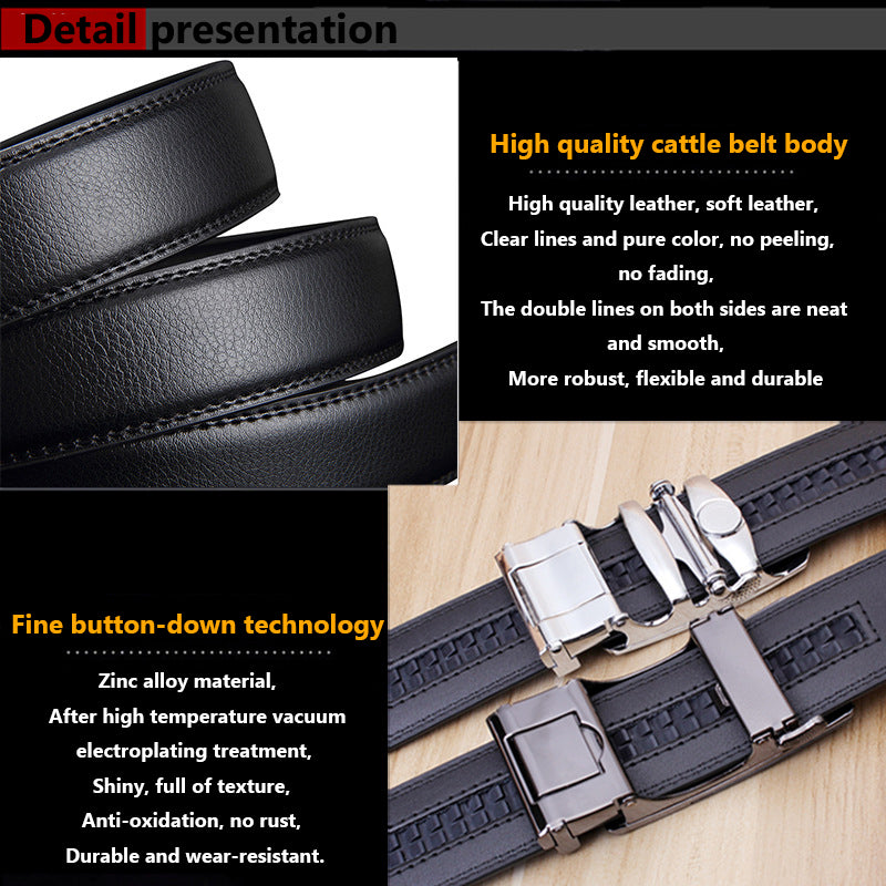 Valentine's Day Gift - Premium Men's Genuine Leather Automatic Buckle Belt - Business & Casual(Style 10)