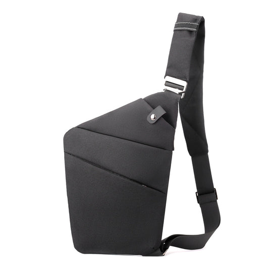 Black Anti-theft Crossbody Sling Bag for Men & Women - Slim, Lightweight Chest Shoulder Pack for Travel & Daily Commute