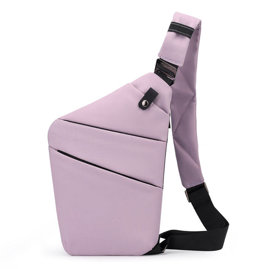 Purple Anti-theft Crossbody Sling Bag for Men & Women - Slim, Lightweight Chest Shoulder Pack for Travel & Daily Commute
