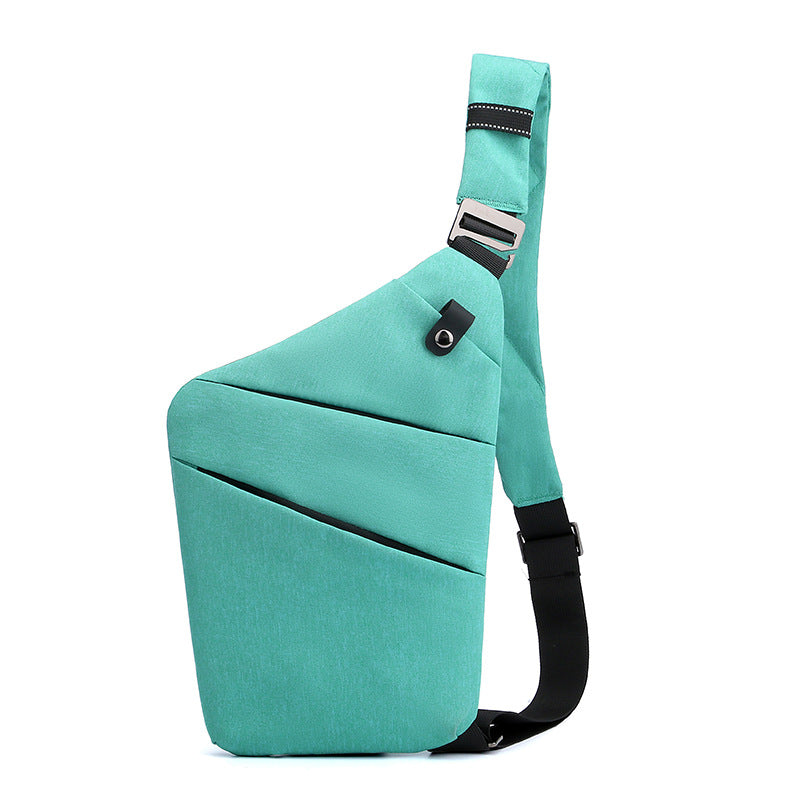 Green Anti-theft Crossbody Sling Bag for Men & Women - Slim, Lightweight Chest Shoulder Pack for Travel & Daily Commute