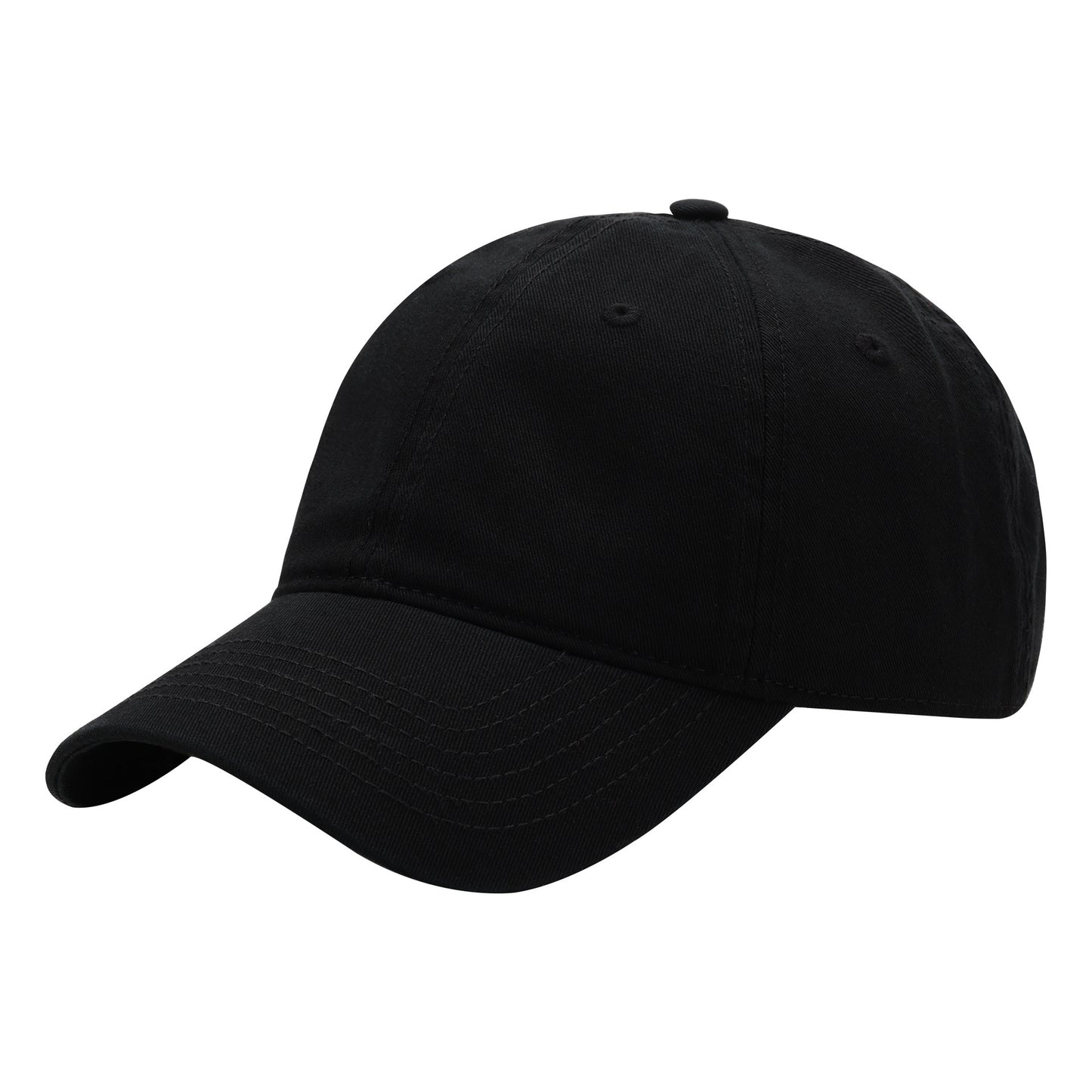 Black Premium Pure Cotton Quick-Dry Baseball Cap - Outdoor Sports & Camping Sun Hat, Adjustable Fit(59-65cm)
