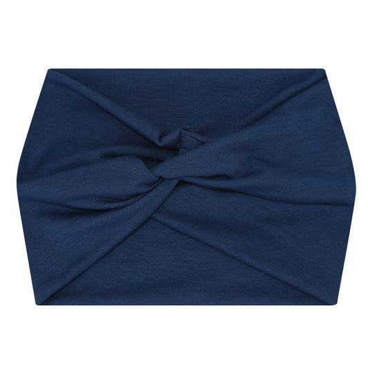 5-PCS Blue Women's Extra Wide Turban Headband - Elastic Yoga & Sports Hair Wrap