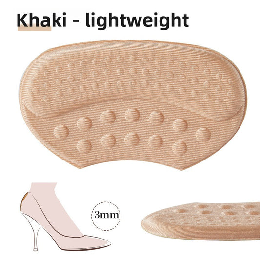 5 Pair Khaki Soft & Breathable Heel Grips for Loose Shoes - Anti-Slip Shoe Pads for Blister Protection & Size Adjustment (3mm)