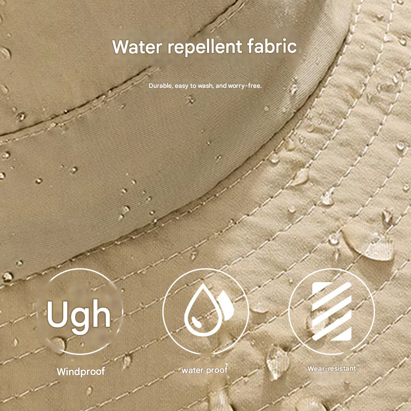 Light grey Quick-Dry Sun Protection Bucket Hat for Men - Breathable Outdoor Hiking & Fishing Cap with Wide Brim