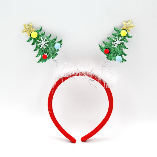 3-PCS Christmas tree Festive Christmas Headbands for Adults & Kids - Reindeer Antlers, Santa, Snowman & Christmas Tree Designs