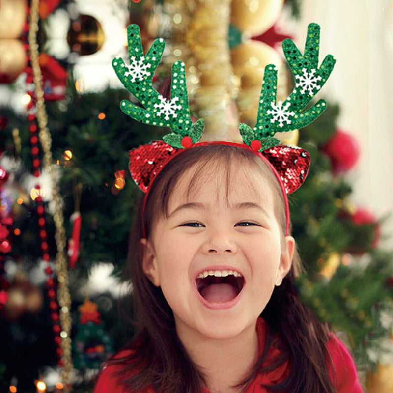 3-PCS Christmas tree Festive Christmas Headbands for Adults & Kids - Reindeer Antlers, Santa, Snowman & Christmas Tree Designs
