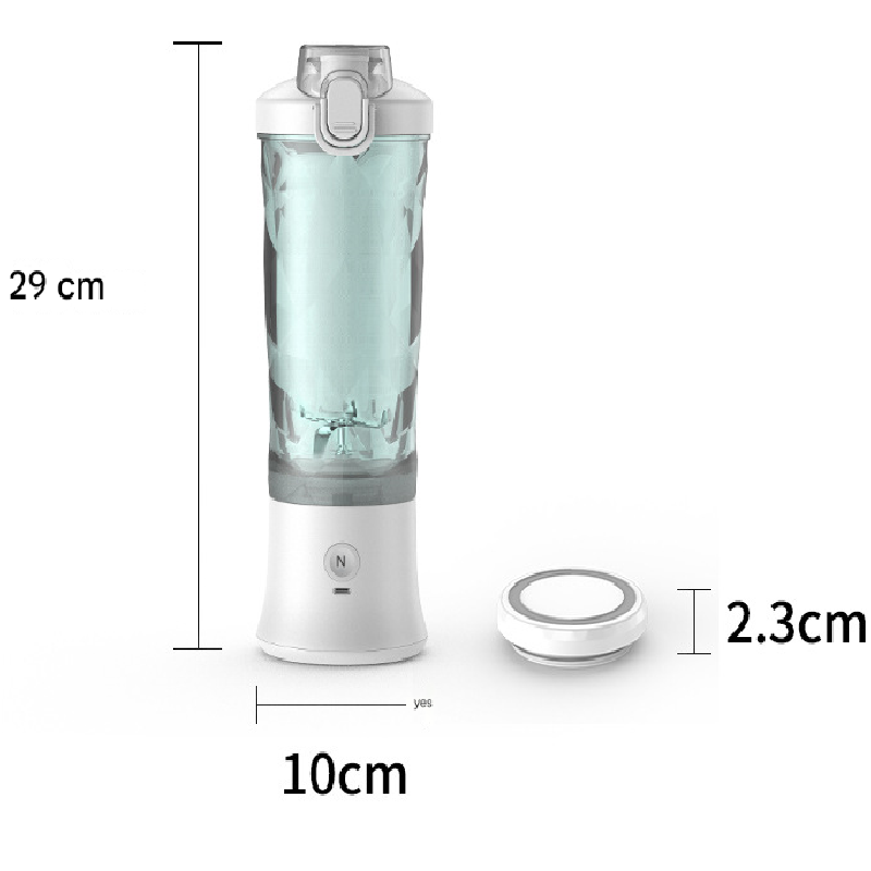 Pink Portable Blender 600ml Personal Smoothie Maker USB Rechargeable Juicer Cup with 6 Stainless Steel Blades 4000mAh Battery for Gym Travel and Camping